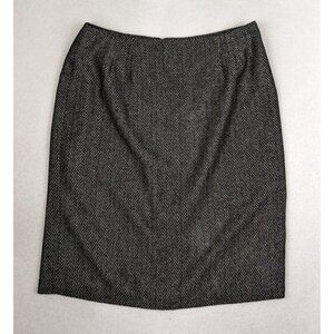 SIGNATURE BY LARRY LEVINE - WOMEN'S BLACK HERRINGBONE PENCIL SKIRT - SIZE 16